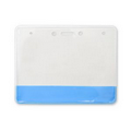 Vinyl Horizontal Badge Holders with Blue Translucent Color Bar